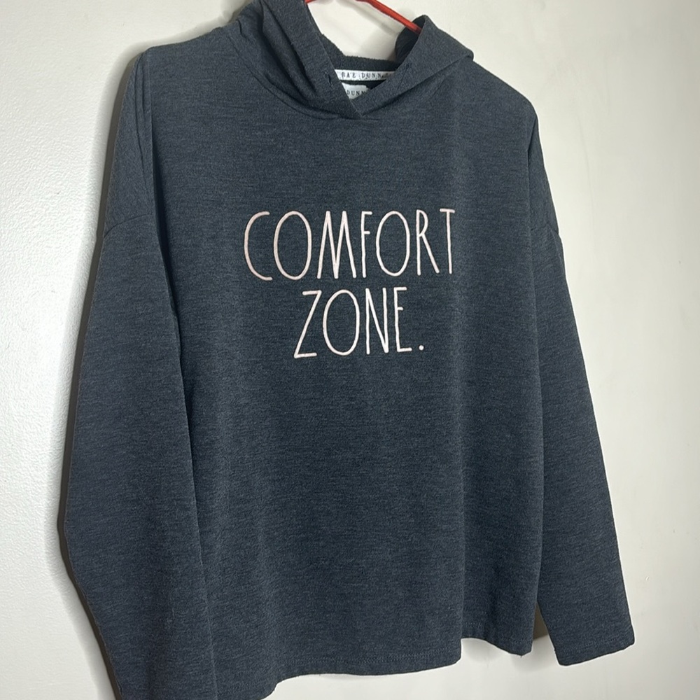 Rae Dunn | Gray Long Sleeve Hooded Sweater | Comfort Zone | Casual Wear Size M - Picture 2 of 7